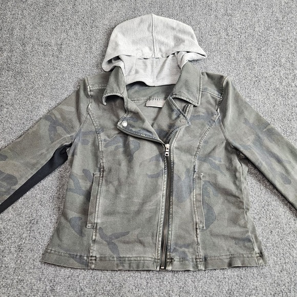 Marrakech Jackets & Blazers - Marrakech Camo Moto Jacket with Hoodie Knit Sleeves Womens‎ Size M